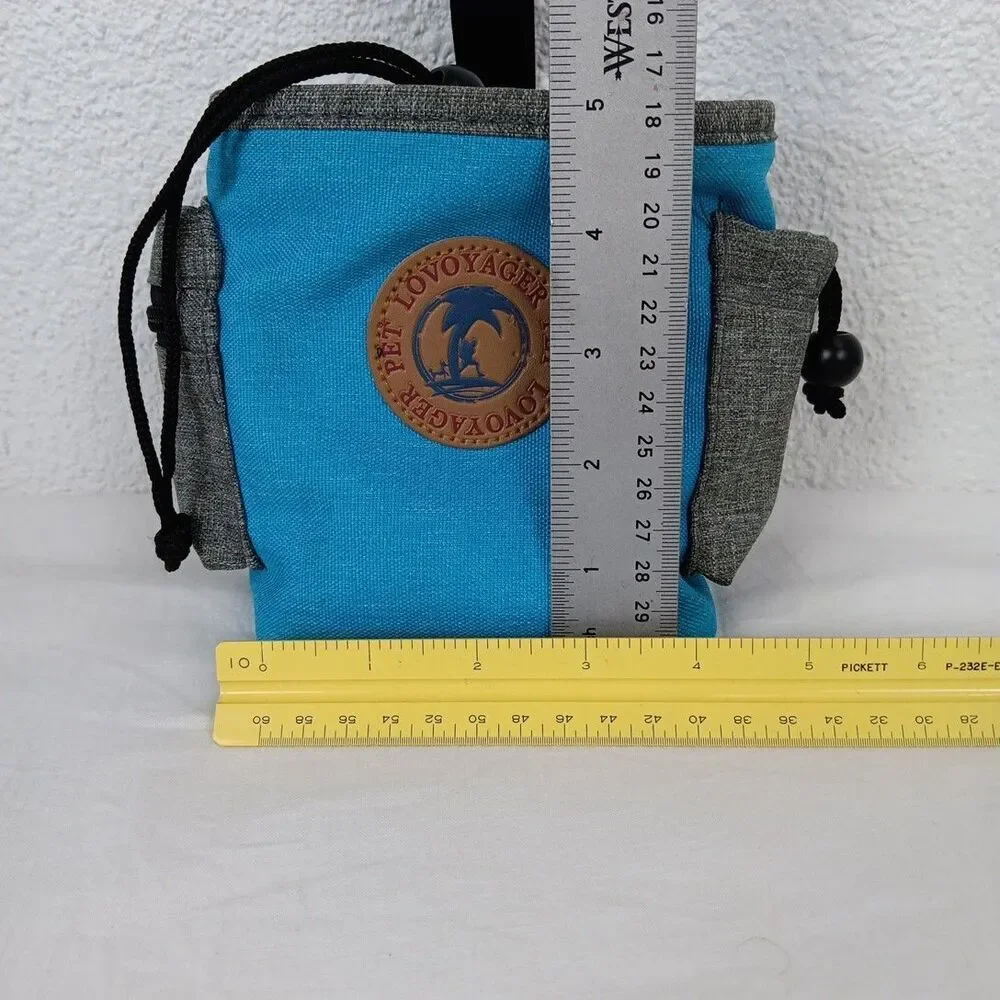 Lovoyager Pet Treat Pouch Bag Animal Training Aide Teal Grey Belt Clip On